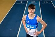 11 January 2023; 60m hurdler Adam Nolan of St Laurence O'Toole AC, Carlow, in attendance during the 123.ie National Junior and U23 Indoor Championships media day at the National Indoor Arena in Dublin. Photo by Sam Barnes/Sportsfile