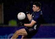 11 January 2023; Dublin goalkeeper Hugh O'Sullivan saves a shot from Cian Donohoe of Offaly, not pictured, during the O'Byrne Cup Group C Round 3 match between Dublin and Offaly at Parnell Park in Dublin. Photo by Piaras Ó Mídheach/Sportsfile