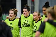 11 January 2023; Leinster players, from left, Mary Healy, Hannah O'Connor, Emma Tilly and Eimear Corri during a Leinster Rugby women's training session at the IRFU High Performance Centre at the Sport Ireland Campus in Dublin. Photo by Harry Murphy/Sportsfile