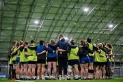 11 January 2023; Leinster players huddle during a Leinster Rugby women's training session at the IRFU High Performance Centre at the Sport Ireland Campus in Dublin. Photo by Harry Murphy/Sportsfile