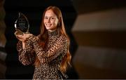 13 January 2023; Olivia Divilly from Galway club Kilkerrin-Clonberne is pictured with The Croke Park/LGFA Player of the Month award for December 2022, at The Croke Park in Jones Road, Dublin. Olivia was Player of the Match in the 2022 currentaccount.ie All-Ireland Senior Club Final against Donaghmoyne on December 10. Olivia scored 0-5, including two points from play, as Kilkerrin-Clonberne claimed back-to-back titles with victory over Monaghan opponents Donaghmoyne. Olivia was also honoured with the monthly award for January 2022, after producing a Player of the Match display against Mourneabbey in the 2021 currentaccount.ie All-Ireland Senior Club Final, which was played in January 2022. Photo by Seb Daly/Sportsfile