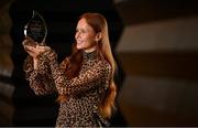 13 January 2023; Olivia Divilly from Galway club Kilkerrin-Clonberne is pictured with The Croke Park/LGFA Player of the Month award for December 2022, at The Croke Park in Jones Road, Dublin. Olivia was Player of the Match in the 2022 currentaccount.ie All-Ireland Senior Club Final against Donaghmoyne on December 10. Olivia scored 0-5, including two points from play, as Kilkerrin-Clonberne claimed back-to-back titles with victory over Monaghan opponents Donaghmoyne. Olivia was also honoured with the monthly award for January 2022, after producing a Player of the Match display against Mourneabbey in the 2021 currentaccount.ie All-Ireland Senior Club Final, which was played in January 2022. Photo by Seb Daly/Sportsfile