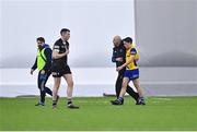 13 January 2023; David Murray of Roscommon leaves the pitch to receive medical attention for an injury during the Connacht FBD League Semi-Final match between Sligo and Roscommon at NUI Galway Connacht GAA Air Dome in Bekan, Mayo. Photo by Piaras Ó Mídheach/Sportsfile