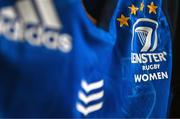 14 January 2023; A detailed view of the Leinster Rugby crest before the Vodafone Women’s Interprovincial Championship Round Two match between Munster and Leinster at Musgrave Park in Cork. Photo by Eóin Noonan/Sportsfile