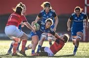14 January 2023; Aoife Dalton of Leinster is tackled by Muirne Wall of Munster during the Vodafone Women’s Interprovincial Championship Round Two match between Munster and Leinster at Musgrave Park in Cork. Photo by Eóin Noonan/Sportsfile