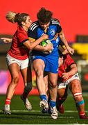 14 January 2023; Jenny Murphy of Leinster is tackled by Stephanie Nunan of Munster during the Vodafone Women’s Interprovincial Championship Round Two match between Munster and Leinster at Musgrave Park in Cork. Photo by Eóin Noonan/Sportsfile