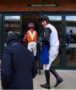 14 January 2023; Jockey Davy Russell after the Phillip O'Connor Memorial hurdle at Fairyhouse Racecourse in Meath. Photo by David Fitzgerald/Sportsfile