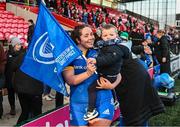 14 January 2023; Lisa Callan of Leinster with her cousin Finn after the Vodafone Women’s Interprovincial Championship Round Two match between Munster and Leinster at Musgrave Park in Cork. Photo by Eóin Noonan/Sportsfile