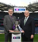 19 January 2023; Uachtarán Chumann Lúthchleas Gael Larry McCarthy, left, and AIB Chief Executive Colin Hunt ahead of the AIB GAA All-Ireland Football and Senior Intermediate Club Championship Finals which take place in Croke Park this weekend. The AIB GAA All-Ireland Club Championships features some of #TheToughest players from communities all across Ireland. It is these very communities that the players represent that make the AIB GAA All-Ireland Club Championships unique. Now in its 32nd year supporting the GAA Club Championships, AIB is extremely proud to once again celebrate the communities that play such a role in sustaining our national games. Photo by David Fitzgerald/Sportsfile