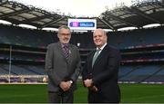 19 January 2023; Uachtarán Chumann Lúthchleas Gael Larry McCarthy, left, and AIB Chief Executive Colin Hunt ahead of the AIB GAA All-Ireland Football and Senior Intermediate Club Championship Finals which take place in Croke Park this weekend. The AIB GAA All-Ireland Club Championships features some of #TheToughest players from communities all across Ireland. It is these very communities that the players represent that make the AIB GAA All-Ireland Club Championships unique. Now in its 32nd year supporting the GAA Club Championships, AIB is extremely proud to once again celebrate the communities that play such a role in sustaining our national games. Photo by David Fitzgerald/Sportsfile