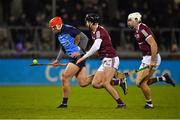 14 January 2023; Alex Considine of Dublin in action against Eoin Lawless of Galway during the Walsh Cup Group 1 Round 2 match between Dublin and Galway at Parnell Park in Dublin. Photo by Daire Brennan/Sportsfile