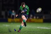 14 January 2023; Jack Carty of Connacht kicks a conversion during the EPCR Challenge Cup Pool A Round 3 match between Connacht and CA Brive at The Sportsground in Galway. Photo by Ben McShane/Sportsfile