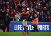 14 January 2023; Tadhg Beirne of Munster celebrates after his side's victory in the Heineken Champions Cup Pool B Round 3 match between Munster and Northampton Saints at Thomond Park in Limerick. Photo by Tyler Miller/Sportsfile