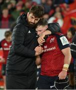 14 January 2023; Jean Kleyn, left, and Josh Wycherley of Munster celebrate victory after the Heineken Champions Cup Pool B Round 3 match between Munster and Northampton Saints at Thomond Park in Limerick. Photo by Brendan Moran/Sportsfile