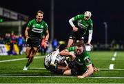 14 January 2023; Cathal Forde of Connacht scores his side's third try during the EPCR Challenge Cup Pool A Round 3 match between Connacht and CA Brive at The Sportsground in Galway. Photo by Ben McShane/Sportsfile