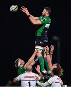 14 January 2023; Josh Murphy of Connacht wins possession in the lineout during the EPCR Challenge Cup Pool A Round 3 match between Connacht and CA Brive at The Sportsground in Galway. Photo by Ben McShane/Sportsfile