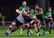14 January 2023; Conor Oliver of Connacht is tackled by Abraham Papali'i of CA Brive during the EPCR Challenge Cup Pool A Round 3 match between Connacht and CA Brive at The Sportsground in Galway. Photo by Ben McShane/Sportsfile