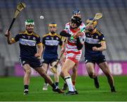 14 January 2023; Joseph O'Sullivan of Ballygiblin in action against Dónall Hanley, left, and Michael Gordon of Easkey during the AIB GAA Hurling All-Ireland Junior Championship Final match between Ballygiblin of Cork and Easkey of Sligo at Croke Park in Dublin. Photo by Piaras Ó Mídheach/Sportsfile