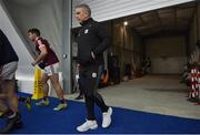 14 January 2023; Galway manager Padraic Joyce enters the Dome for the second half of the Connacht FBD League Semi-Final match between Mayo and Galway at NUI Galway Connacht GAA Air Dome in Bekan, Mayo. Photo by Ray Ryan/Sportsfile