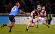 14 January 2023; Jack Grealish of Galway in action against Alex Considine of Dublin during the Walsh Cup Group 1 Round 2 match between Dublin and Galway at Parnell Park in Dublin. Photo by Daire Brennan/Sportsfile