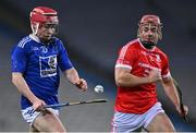 14 January 2023; Liam Lavin of Tooreen in action against Simon Griffin of Monaleen during the AIB GAA Hurling All-Ireland Intermediate Championship Final match between Monaleen of Limerick and Tooreen of Mayo at Croke Park in Dublin. Photo by Piaras Ó Mídheach/Sportsfile