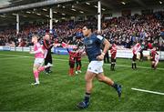 14 January 2023; Michael Ala'alatoa of Leinster runs out before the Heineken Champions Cup Pool A Round 3 match between Gloucester and Leinster at Kingsholm Stadium in Gloucester, England. Photo by Harry Murphy/Sportsfile