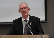 14 January 2023; The Leinster Council Chairman Pat Teehan, of Offaly, during the Leinster GAA Convention at Clayton Whites Hotel in Wexford. Photo by Ray McManus/Sportsfile