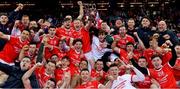 14 January 2023; Monaleen players celebrate after their side's victory in the AIB GAA Hurling All-Ireland Intermediate Championship Final match between Monaleen of Limerick and Tooreen of Mayo at Croke Park in Dublin. Photo by Piaras Ó Mídheach/Sportsfile