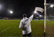 14 January 2023; Umpire Shane Farrell waves the white flag during the Walsh Cup Group 1 Round 2 match between Dublin and Galway at Parnell Park in Dublin. Photo by Daire Brennan/Sportsfile