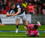 14 January 2023; Garry Ringrose of Leinster is tackled by Seb Blake of Gloucester during the Heineken Champions Cup Pool A Round 3 match between Gloucester and Leinster at Kingsholm Stadium in Gloucester, England. Photo by Harry Murphy/Sportsfile