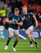 14 January 2023; Garry Ringrose, left, and Jamie Osborne of Leinster during the Heineken Champions Cup Pool A Round 3 match between Gloucester and Leinster at Kingsholm Stadium in Gloucester, England. Photo by Harry Murphy/Sportsfile