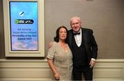 14 January 2023; Mick and Elizabeth Collins during the SSE Airtricity / Soccer Writers Ireland Awards 2022 at The Clayton Hotel in Dublin. Photo by Stephen McCarthy/Sportsfile