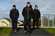 15 January 2023; Kilkenny manager Derek Lyng, centre, with selectors Michael Rice, left, and Peter O'Donovan before the Walsh Cup Group 2 Round 2 match between Laois and Kilkenny at Kelly Daly Park in Rathdowney, Laois. Photo by Sam Barnes/Sportsfile