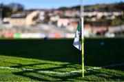 15 January 2023; A Newry Shamrocks GAA sideline flag is seen before the Bank of Ireland Dr McKenna Cup Semi-Final match between Down and Derry at Pairc Esler in Newry, Down. Photo by Ben McShane/Sportsfile
