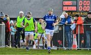 15 January 2023; William Dunphy of Laois leads out his team before the Walsh Cup Group 2 Round 2 match between Laois and Kilkenny at Kelly Daly Park in Rathdowney, Laois. Photo by Sam Barnes/Sportsfile