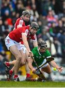 15 January 2023; Barry Murphy of Limerick in action against Rob Downey of Cork during the Co-Op Superstores Munster Hurling League Group 2 match between Cork and Limerick at Páirc Ui Rinn in Cork. Photo by Eóin Noonan/Sportsfile