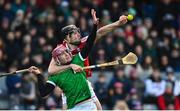 15 January 2023; Rob Downey of Cork in action against Shane O’Brien of Limerick during the Co-Op Superstores Munster Hurling League Group 2 match between Cork and Limerick at Páirc Ui Rinn in Cork. Photo by Eóin Noonan/Sportsfile