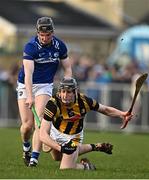 15 January 2023; David Blanchfield of Kilkenny in action against Aidan Corby of Laois during the Walsh Cup Group 2 Round 2 match between Laois and Kilkenny at Kelly Daly Park in Rathdowney, Laois. Photo by Sam Barnes/Sportsfile