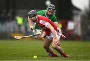15 January 2023; Sam Quirke of Cork in action against Barry Murphy of Limerick during the Co-Op Superstores Munster Hurling League Group 2 match between Cork and Limerick at Páirc Ui Rinn in Cork. Photo by Eóin Noonan/Sportsfile
