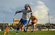 15 January 2023; Paddy Leavey of Waterford in action against Diarmuid Ryan of Clare the Co-Op Superstores Munster Hurling League Group 1 match between Clare and Waterford at Cusack Park in Ennis, Clare. Photo by Brendan Moran/Sportsfile