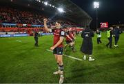 14 January 2023; Antoine Frisch of Munster celebrates after the Heineken Champions Cup Pool B Round 3 match between Munster and Northampton Saints at Thomond Park in Limerick. Photo by Brendan Moran/Sportsfile