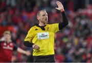 14 January 2023; Referee Tual Trainini during the Heineken Champions Cup Pool B Round 3 match between Munster and Northampton Saints at Thomond Park in Limerick. Photo by Brendan Moran/Sportsfile