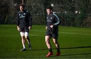 16 January 2023; John McKee, right, and Ryan Baird during a Leinster Rugby squad training session at UCD in Dublin. Photo by Harry Murphy/Sportsfile
