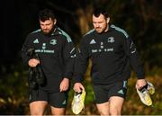16 January 2023; Michael Milne, left, and Cian Healy during a Leinster Rugby squad training session at UCD in Dublin. Photo by Harry Murphy/Sportsfile