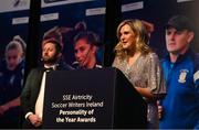 14 January 2023; SSE Airtricity sponsorship and marketing manager Leanne Sheill during the SSE Airtricity / Soccer Writers Ireland Awards 2022 at The Clayton Hotel in Dublin. Photo by Stephen McCarthy/Sportsfile