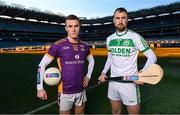 19 January 2023; Shane Cunningham of Kilmacud Crokes, left, and Joey Holden of Ballyhale Shamrocks pictured today ahead of the AIB GAA All-Ireland Hurling and Football Senior Club Championship Finals, which takes place this Sunday, January 22nd at Croke Park at 1.30pm and 3.30pm respectively. The AIB GAA All-Ireland Club Championships features some of #TheToughest players from communities all across Ireland. It is these very communities that the players represent that make the AIB GAA All-Ireland Club Championships unique. Now in its 32nd year supporting the GAA Club Championships, AIB is extremely proud to once again celebrate the communities that play such a role in sustaining our national games. Photo by Ramsey Cardy/Sportsfile
