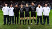 15 January 2023; Referee Barry Tiernan with his match officials before the AIB GAA Football All-Ireland Intermediate Championship Final match between Galbally Pearses of Tyrone and Rathmore of Kerry at Croke Park in Dublin. Photo by Piaras Ó Mídheach/Sportsfile