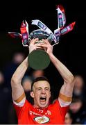 15 January 2023; Shane Ryan of Rathmore lifts the cup after his side's victory in the AIB GAA Football All-Ireland Intermediate Championship Final match between Galbally Pearses of Tyrone and Rathmore of Kerry at Croke Park in Dublin. Photo by Piaras Ó Mídheach/Sportsfile