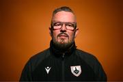 14 January 2023; Manager Stephen Henderson poses for a portrait during a Longford Town FC squad portrait session at Bishopsgate in Longford. Photo by Stephen McCarthy/Sportsfile