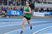 14 January 2023; Holly Carroll of Blarney/Inniscara AC, Cork, competes in the under 23 women's 1500m during the 123.ie National Junior and U23 Indoor Athletics Championships at the National Indoor Arena in Dublin. Photo by Sam Barnes/Sportsfile